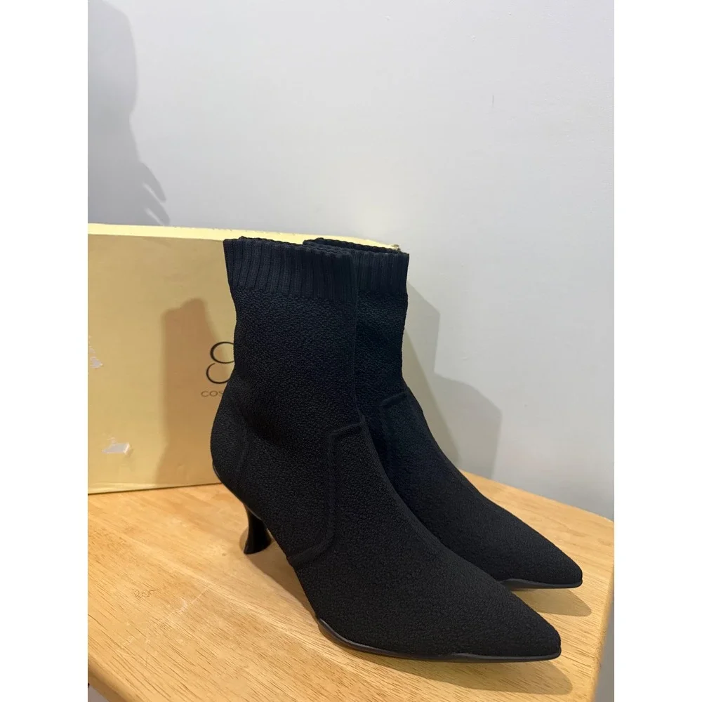 BelleVoyage Minimalist Pointed Toe‎ Stiletto Ankle Boots black size 7.5